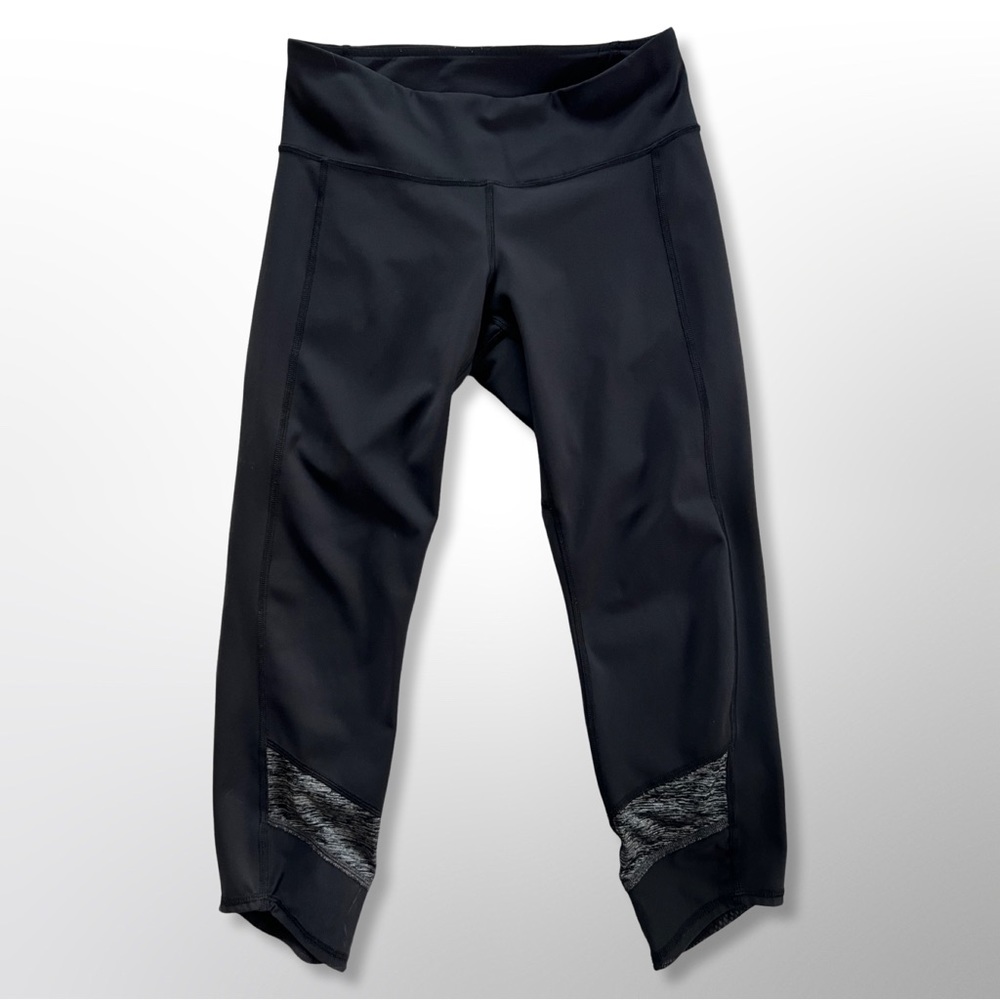 Lululemon Black Mesh Accent Crop Leggings